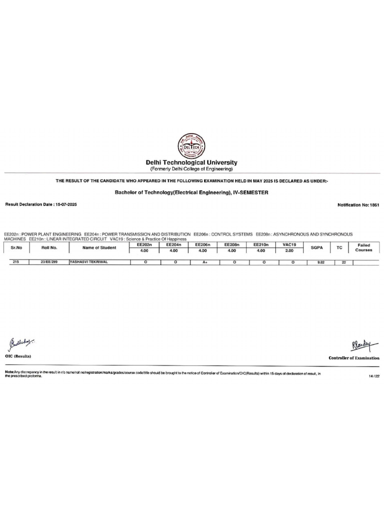Transcript 4th Sem | PDF