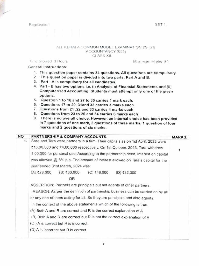 Acc Sahodaya Paper | PDF | Debits And Credits | Goodwill (Accounting)