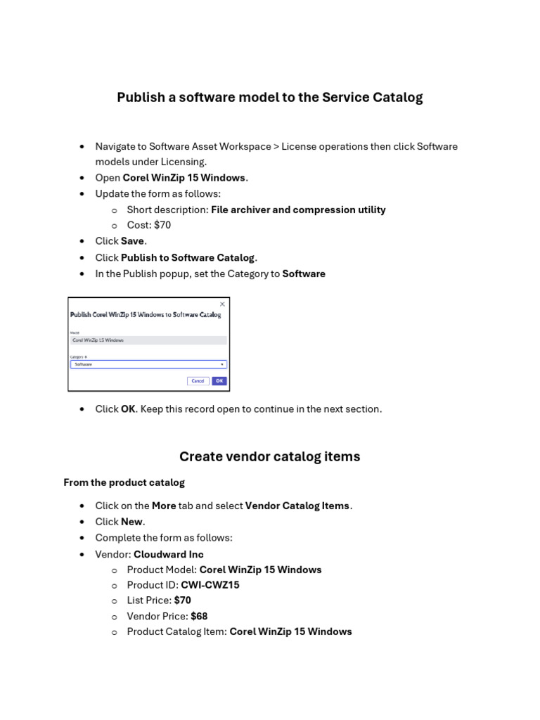 Software Catalog & Procurement Process Task | PDF | Software | Computing
