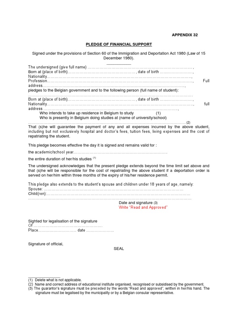Pledge of Financial Support | PDF | Law