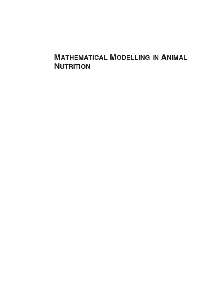 Mathematical Modelling in Animal Nutrition Download Free PDF Linear