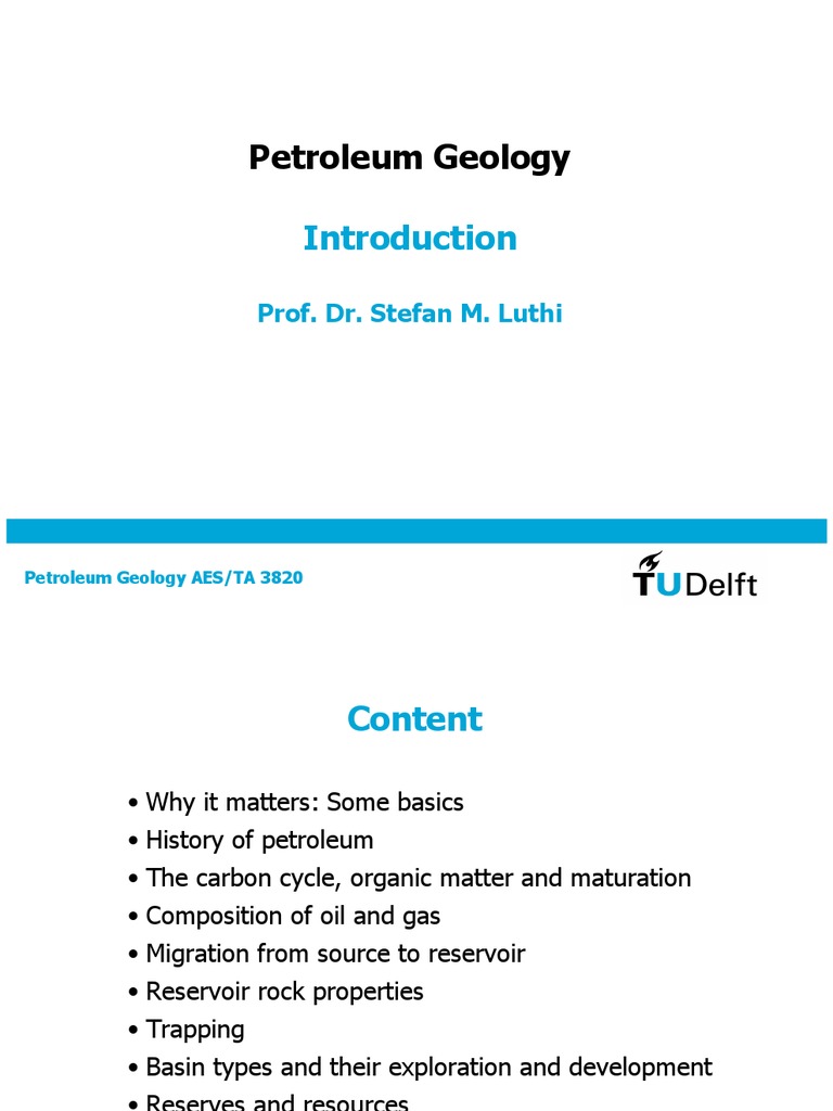 Petroleum Geology Lecture 1 Introduction Pdf Petroleum Geology
