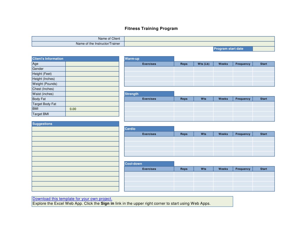 Fitness Training Program Template | PDF