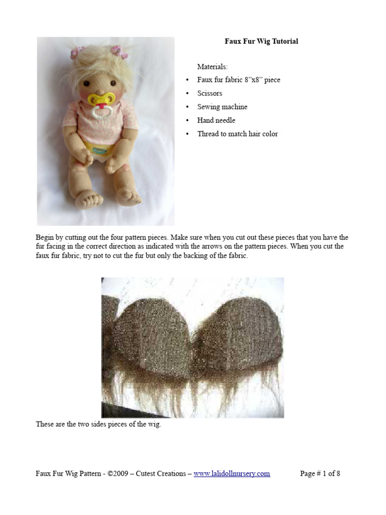 Faux Fur Wig | PDF | Wig | Sewing