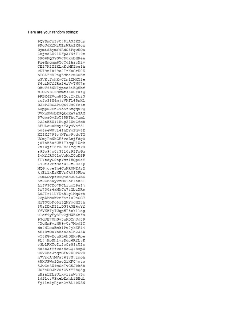 Here Are Your Random Strings | PDF