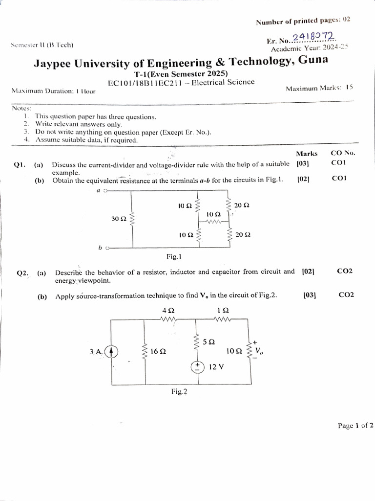 Sem 2 T1 Pyq | PDF