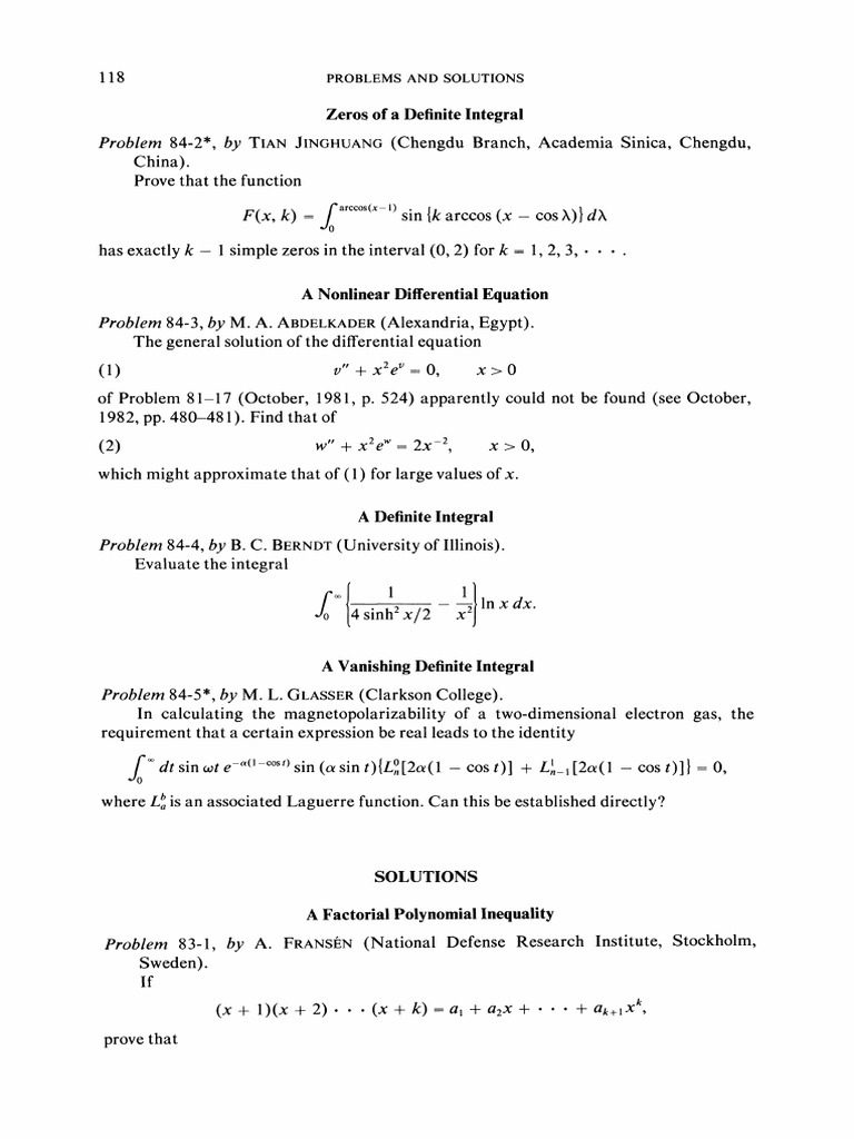 A Definite Integral | PDF