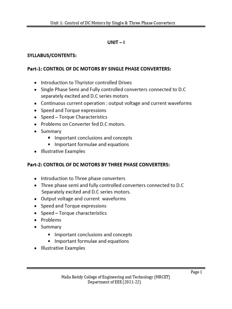 Drives Full Notes | PDF | Electric Motor | Power Electronics