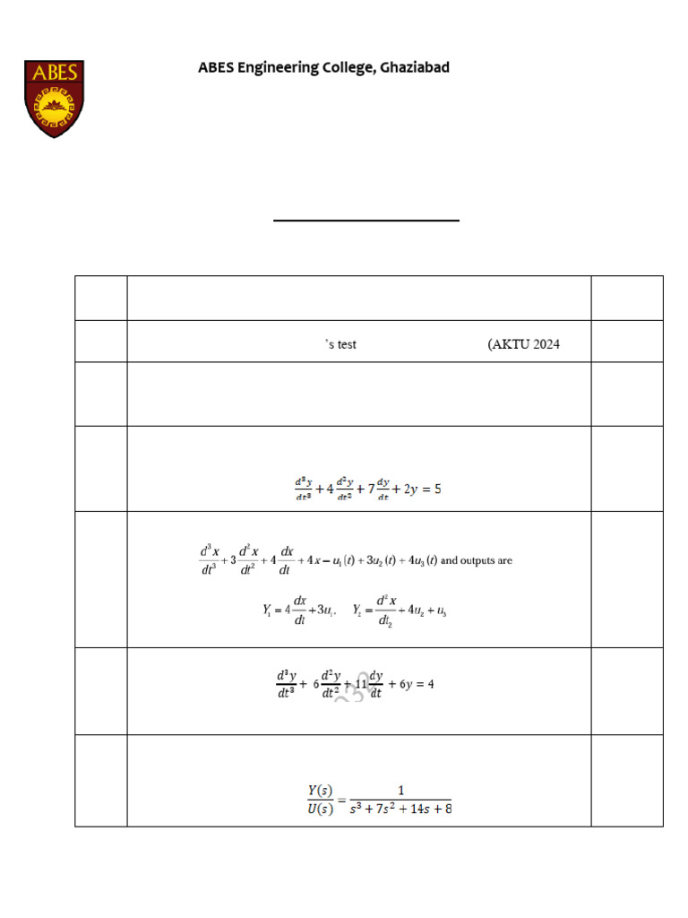 Assignment & Tutorial-2 (BEC602) | PDF | Mathematical Analysis | Linear ...