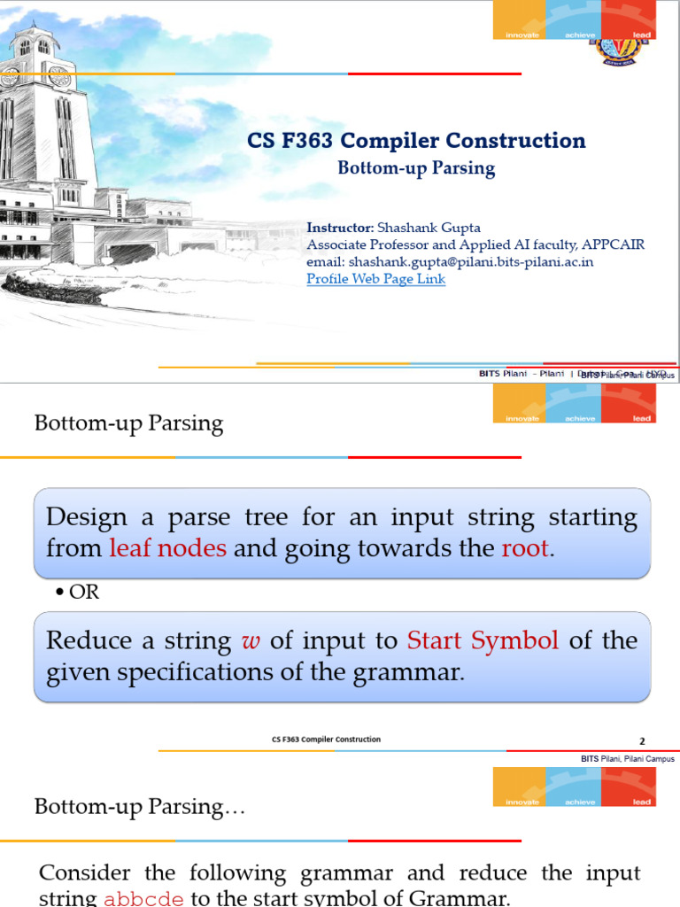 Bottom Up Parsing | PDF | Parsing | Formalism (Deductive)