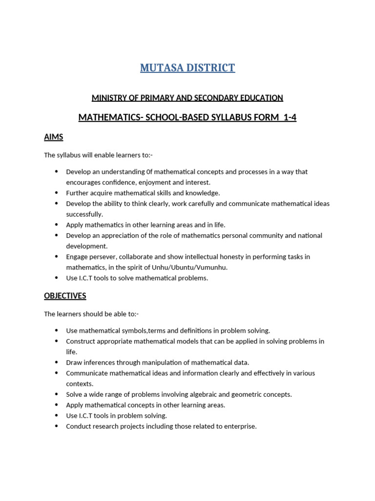 School Bsed Syllabus | PDF | Algebra | Trigonometry