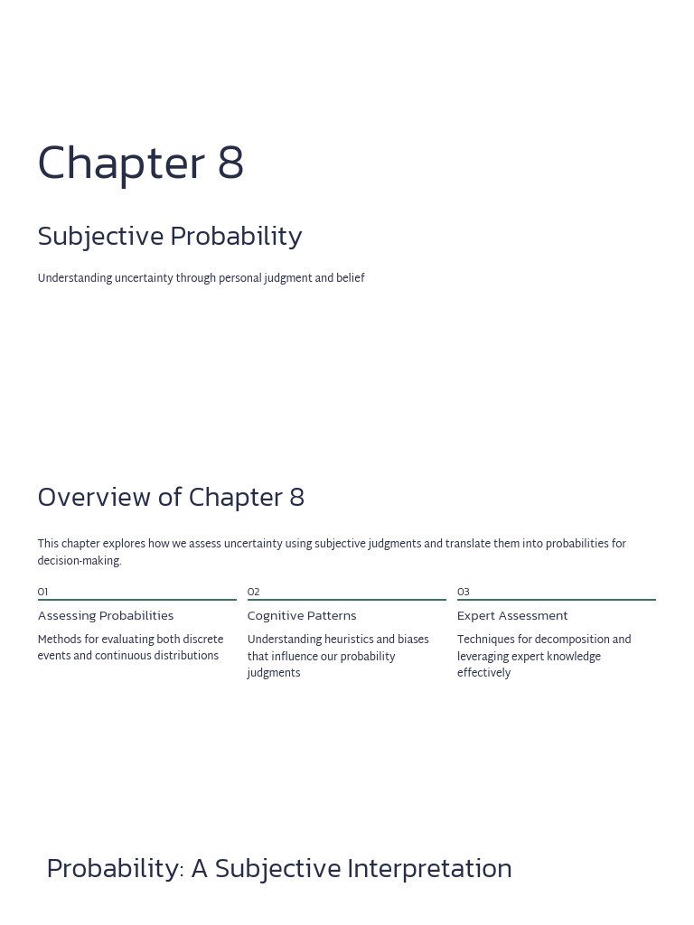 Chapter+8 +Subjective+Probability | PDF | Heuristic | Gambling