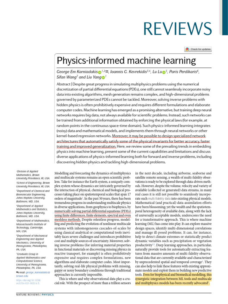 #2 Physics-Informed Machine Learning | PDF | Machine Learning | Partial ...