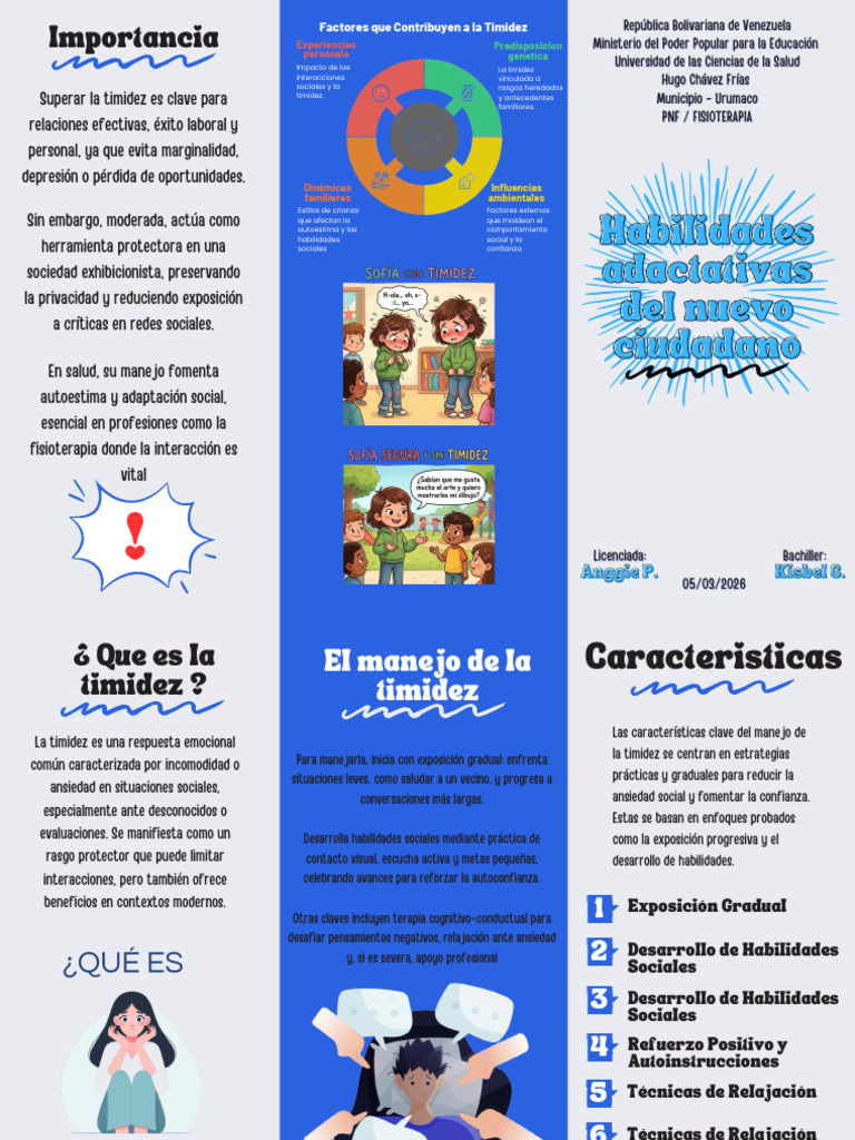 Tríptico Empresarial Ilustrado Folleto de Marketing Doodle a Mano Azul ...