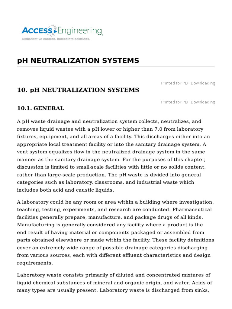 PH Neutralization Systems | PDF | Acid | Sulfuric Acid