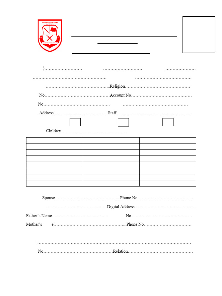 Personal Record Form | PDF