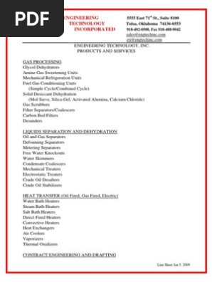 ETI Line Sheet
