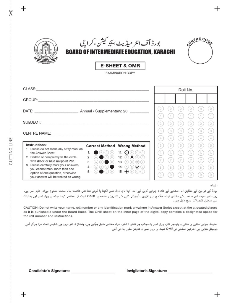 E-sheet Final (Sample) | PDF