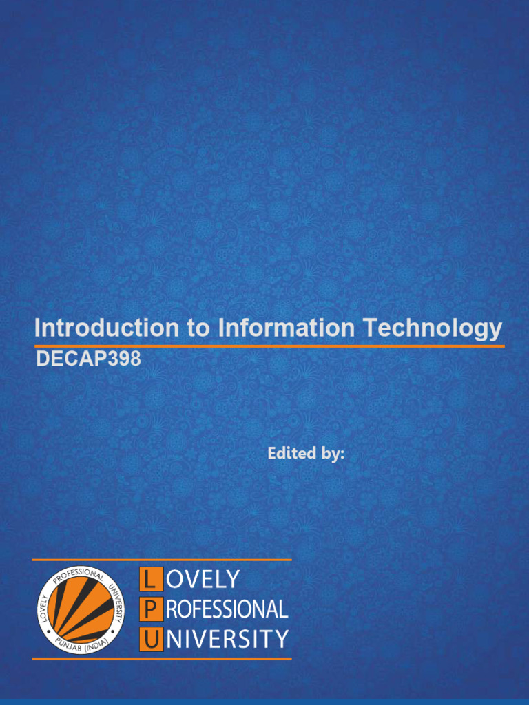 Decap398 Introduction To Information Technology | PDF | Computer Data ...