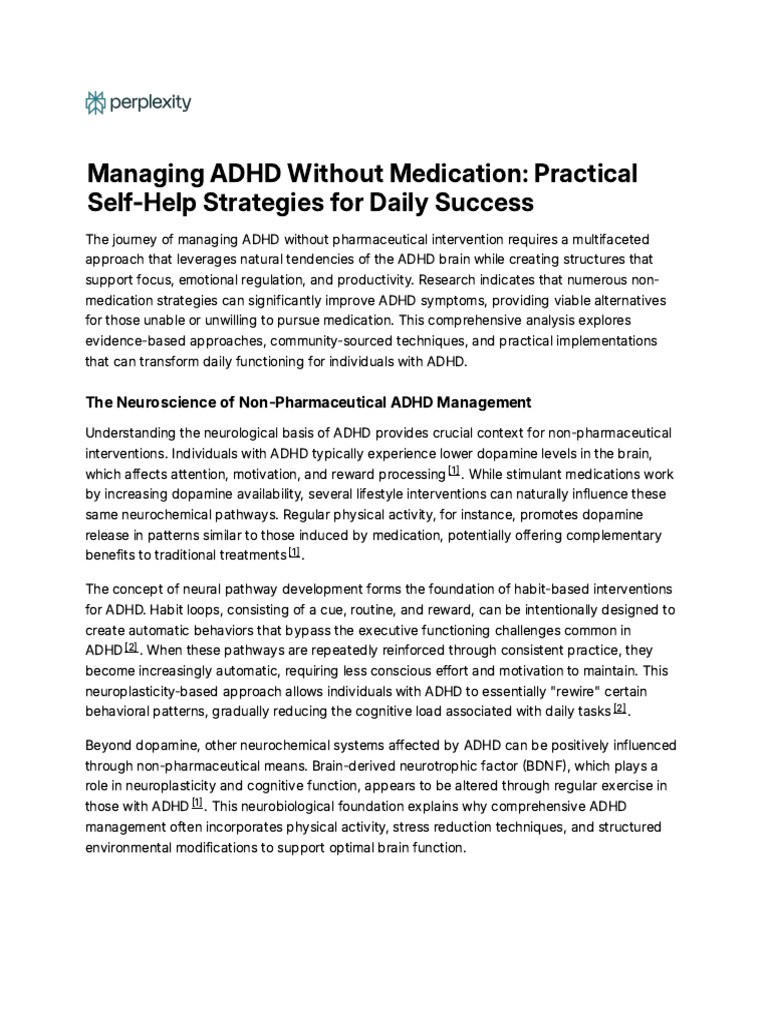 Image result for Managing ADHD Without Medication - Practical Self-H | PDF | Attention ...
