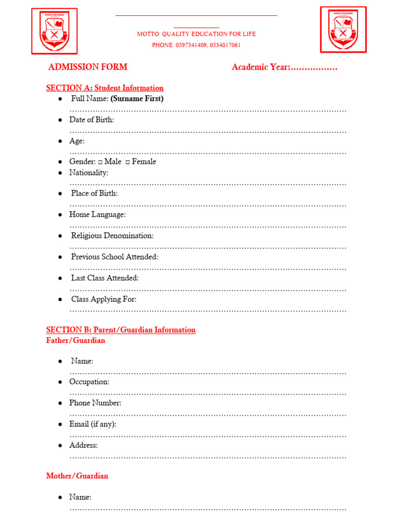 Annex Forms Coloured_064122 | PDF