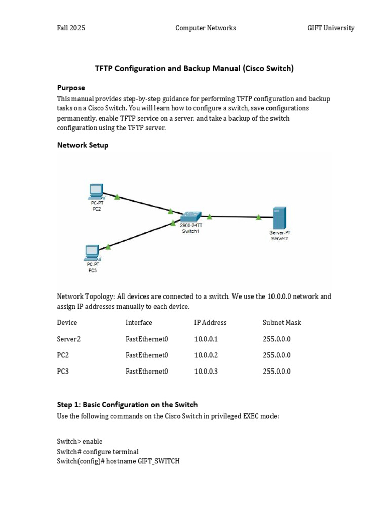 TFTP Configuration Manual | PDF