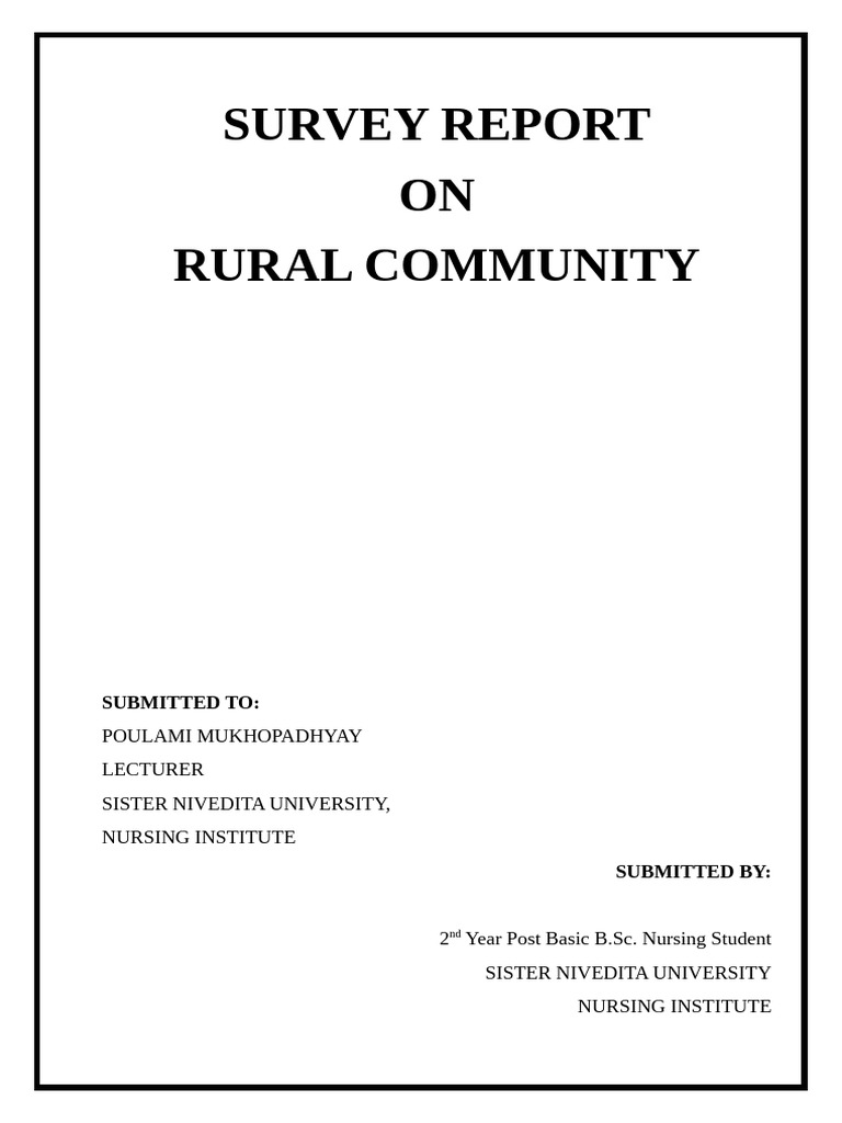Rural Survey Report 25-26 | PDF | Sanitation | Kitchen
