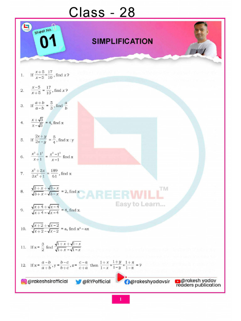 Class 28 Simplification | PDF
