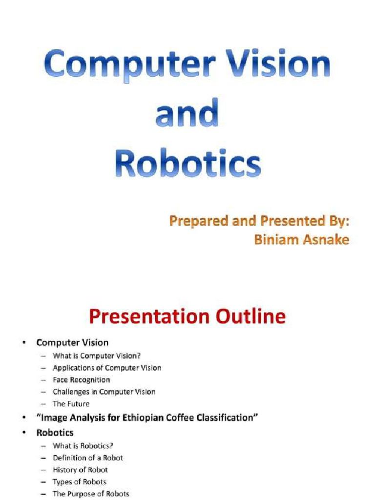 Computer Vision - Robotics | PDF