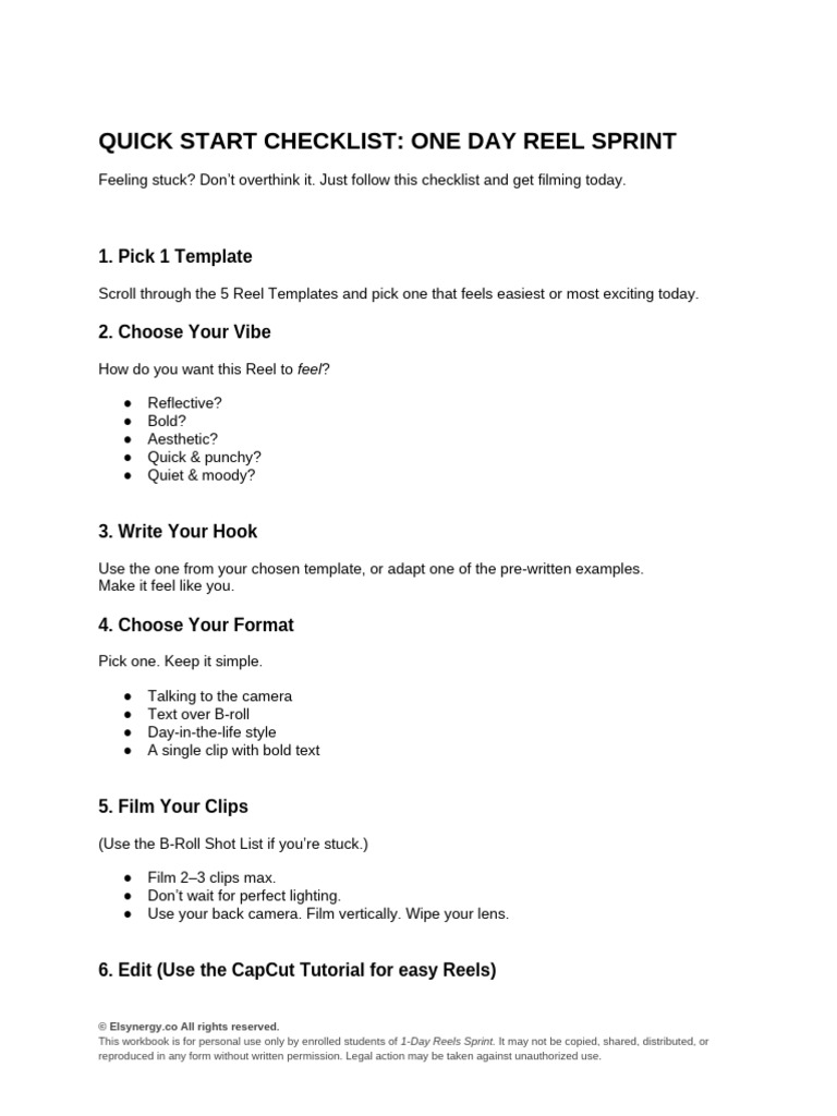 01-Quick Start Checklist | PDF