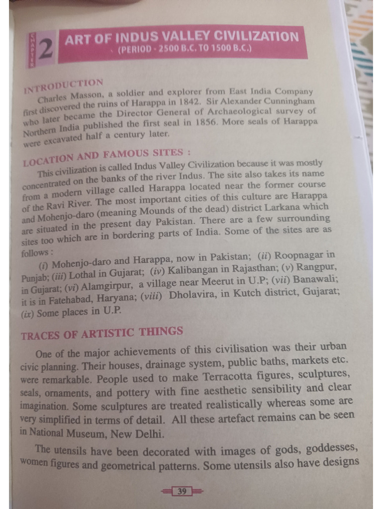 Art of Indus Valley Civilisation | PDF