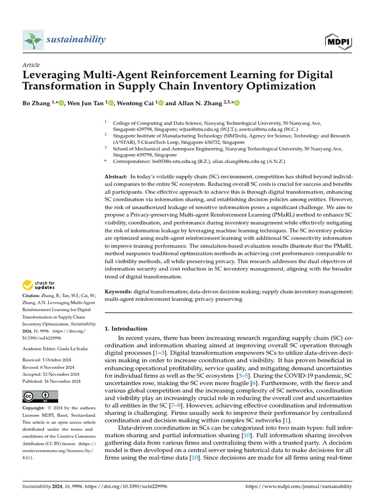 Multi-Agent Reinforcement Learning For Digital | PDF | Mathematical ...