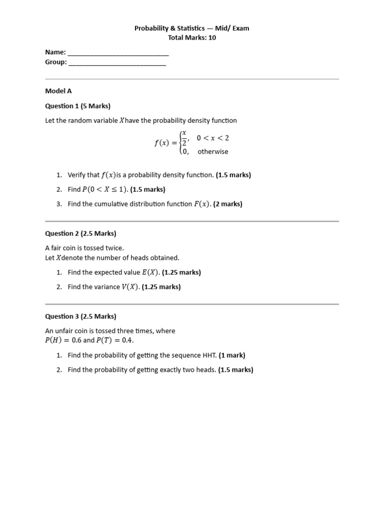 Model A | PDF | Mathematics | Mathematical And Quantitative Methods ...