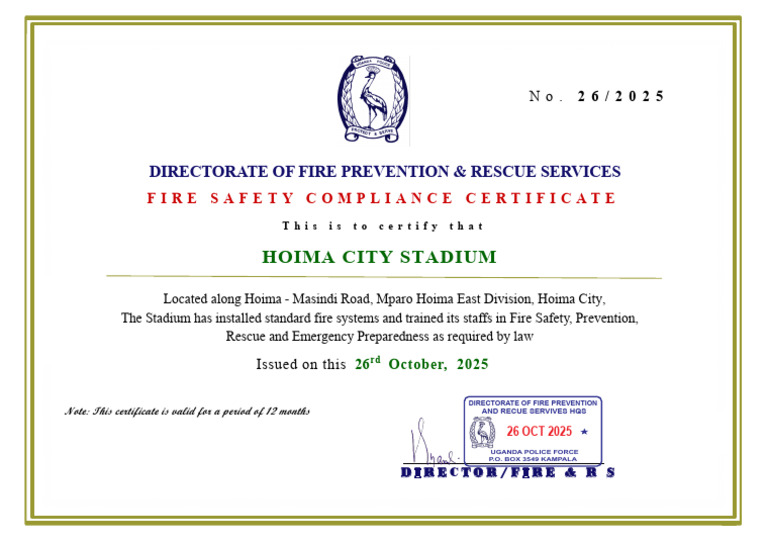 Annex I - Fire Safety Compliance Certificate | PDF