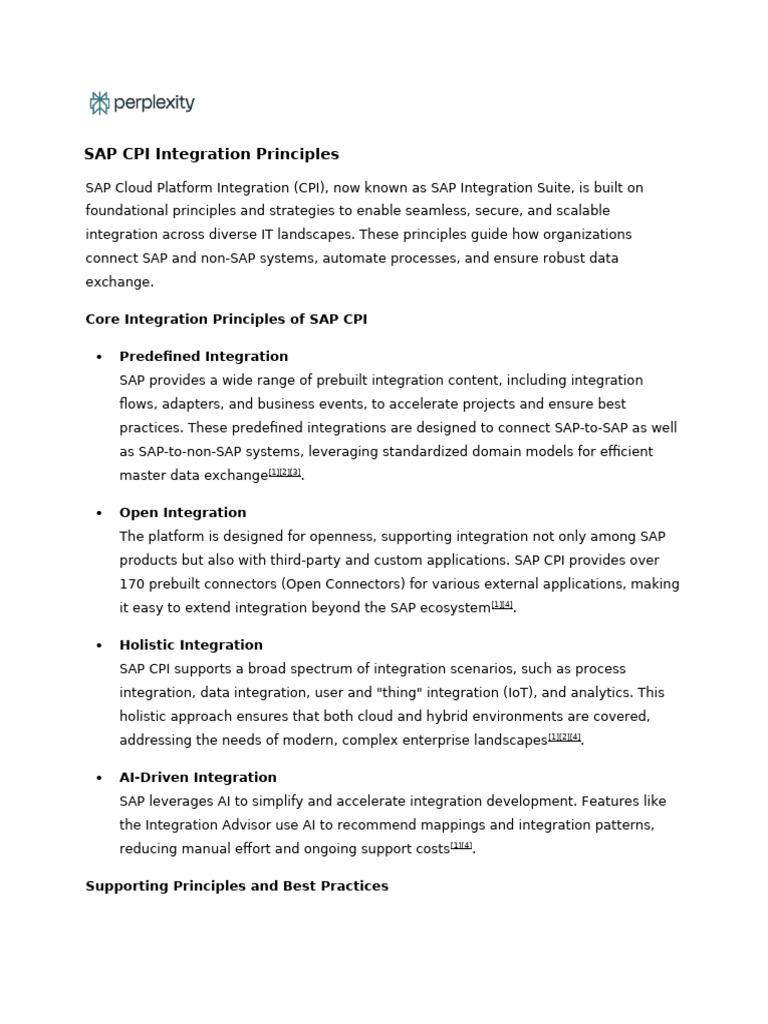 SAP CPI Integration Principles | PDF | Information Technology ...