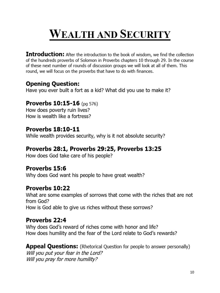 Money Proverbs Lessons | PDF | Book Of Proverbs | Wisdom