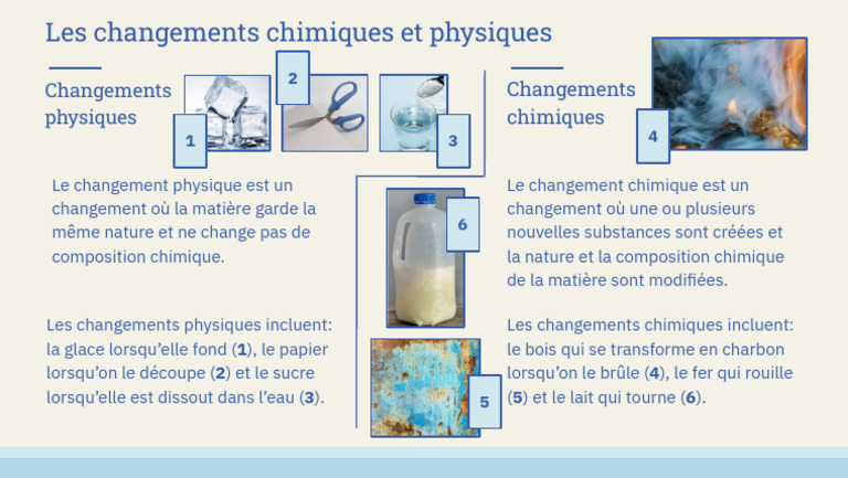 Les Changements Chimiques Et Physiques | PDF