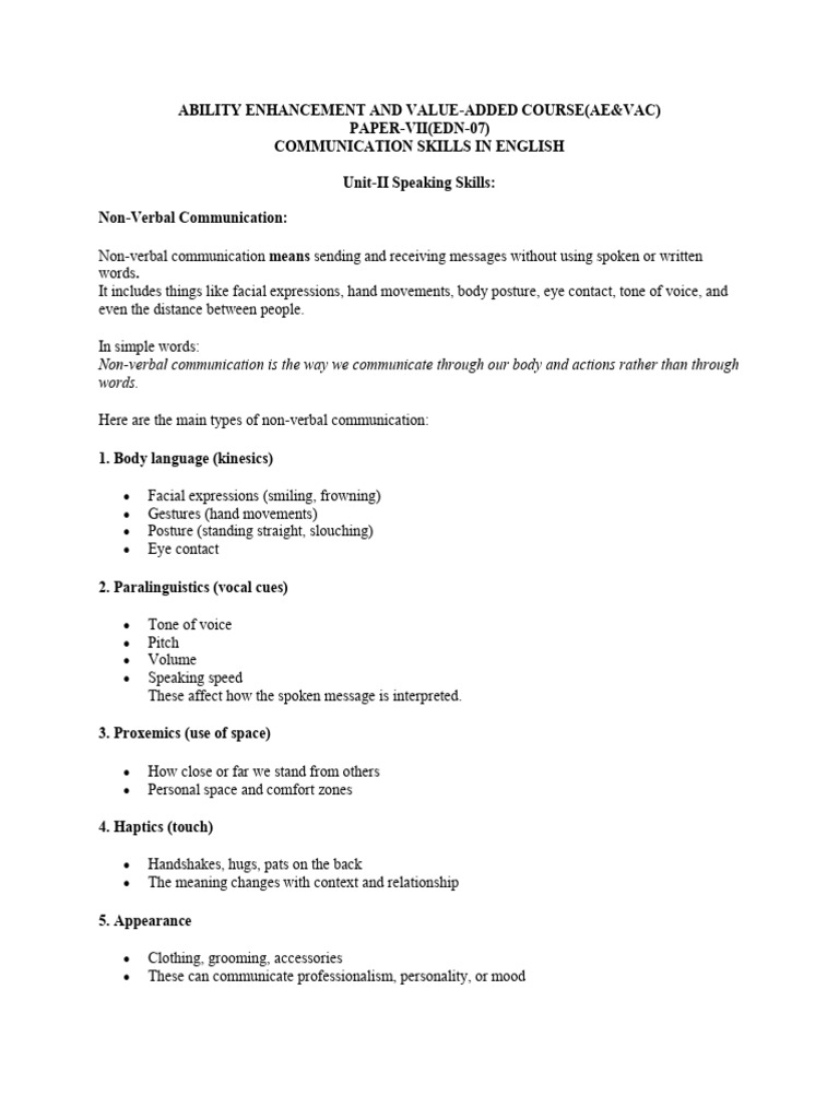 AE7VAC II- NOTES | PDF | Nonverbal Communication | Job Interview