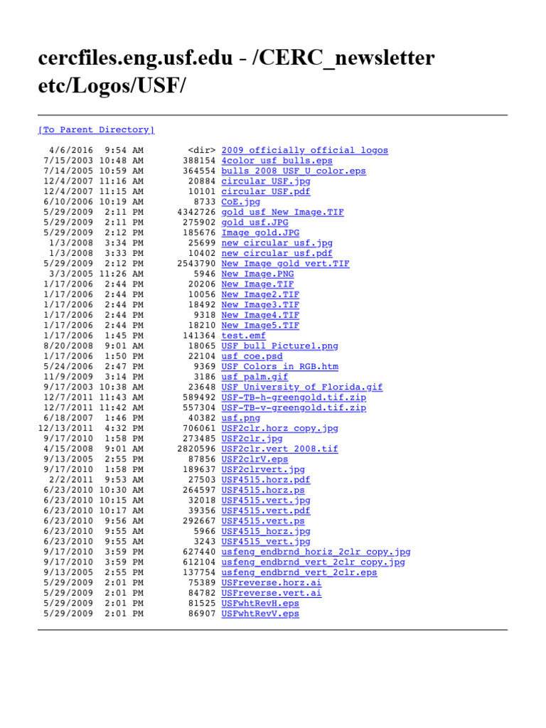 Cercfiles.eng.Usf.edu CERC_newsletter Etc Logos USF | PDF | Computer ...