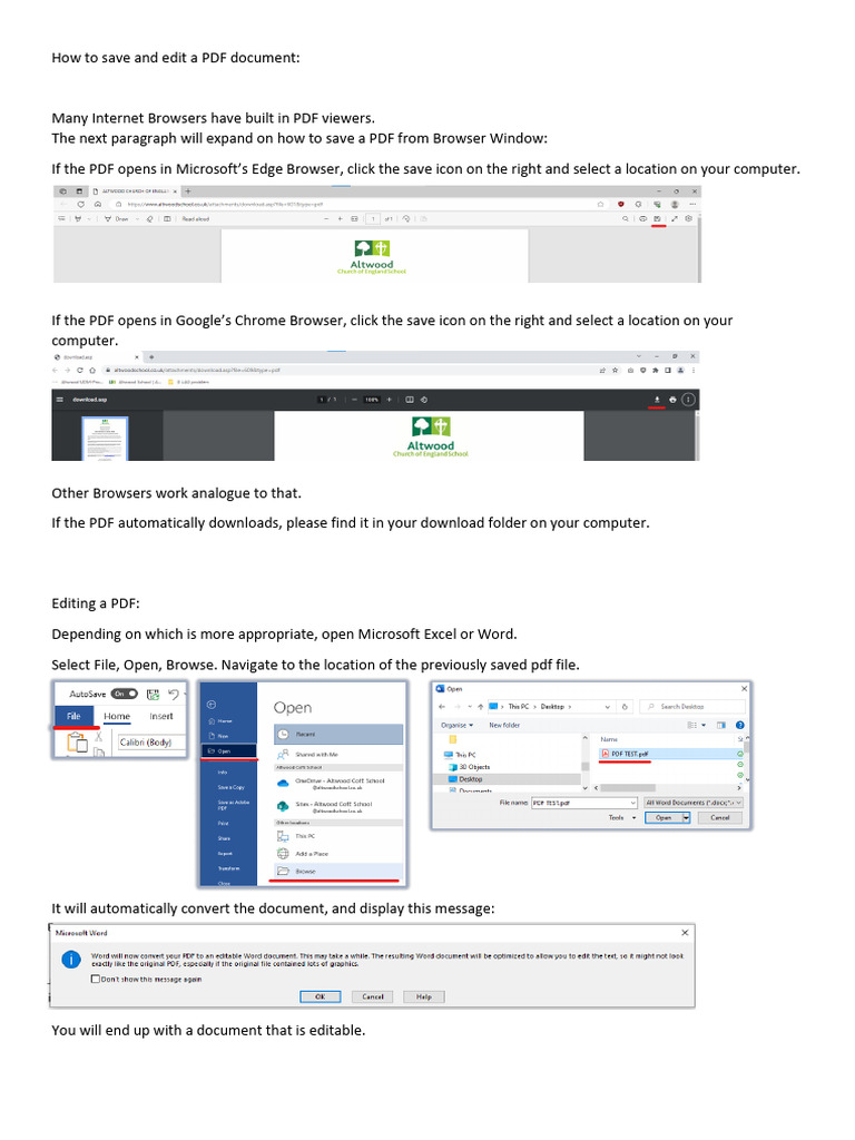 How to Save and Edit a PDF Document.354555948 | PDF