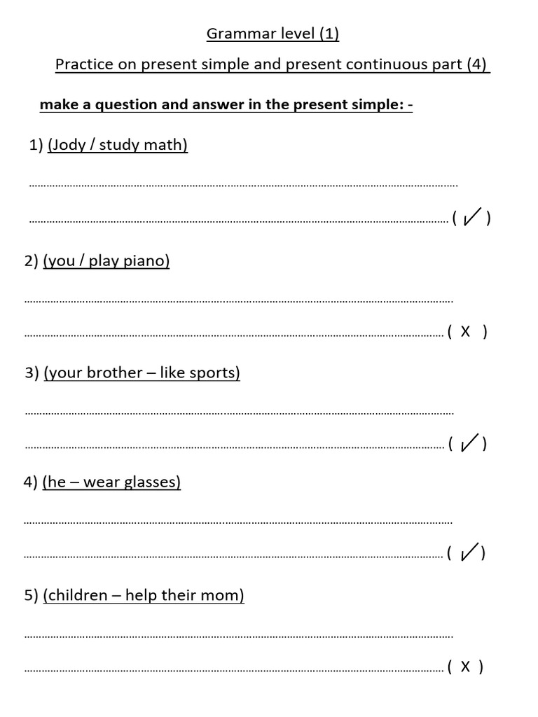 Make A Question in Present Simple and Continuous | PDF