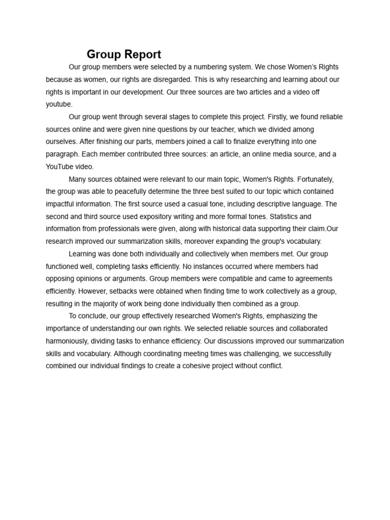 Group Report | PDF