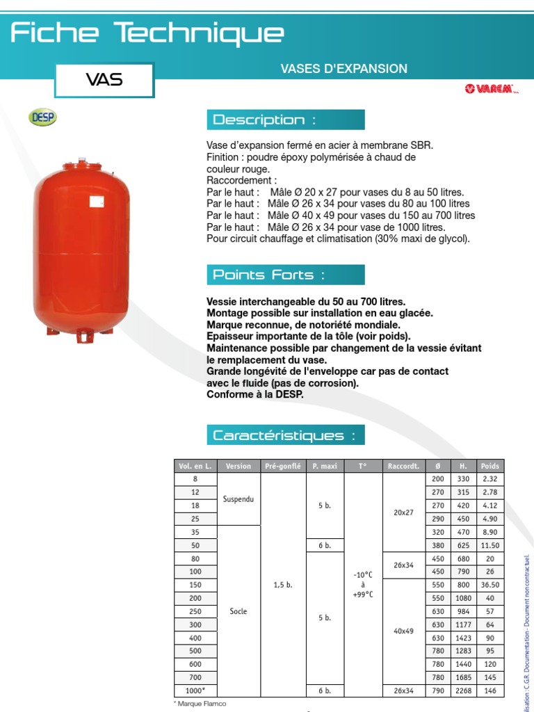 Calcul du volume d'un vase d'expansion ! 