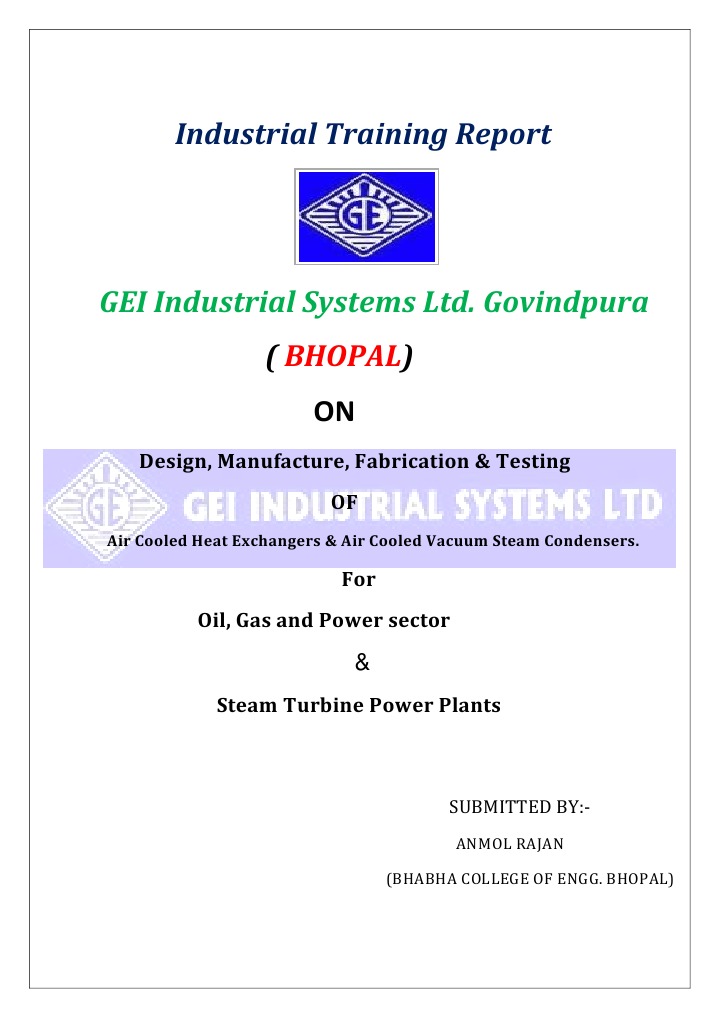 Industrial Training Report PDF