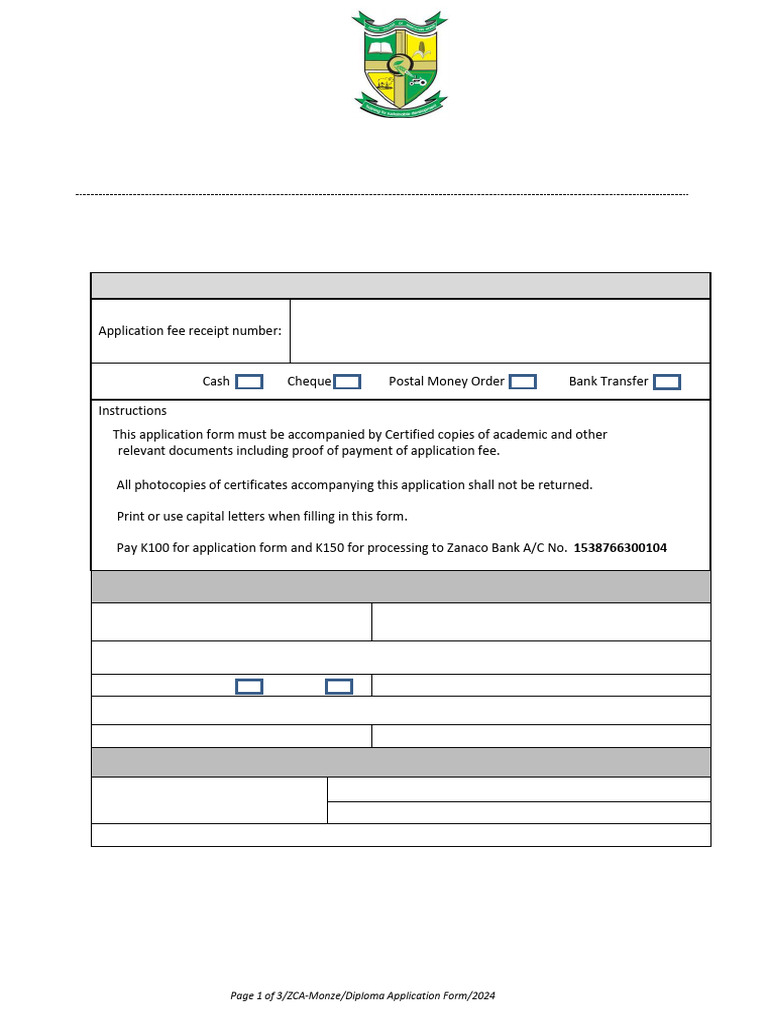 Application Form Certificate Distance | PDF | Payments