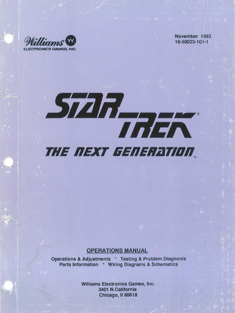 Williams 1993 Star Trek The Next Generation Partial Manual Solenoid ...