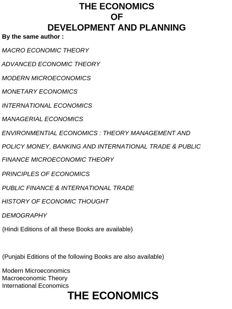 M.L. Jhingan The Economics of Development and PL | PDF | Depreciation ...
