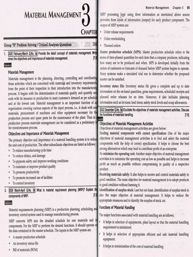 3. Material Management | PDF