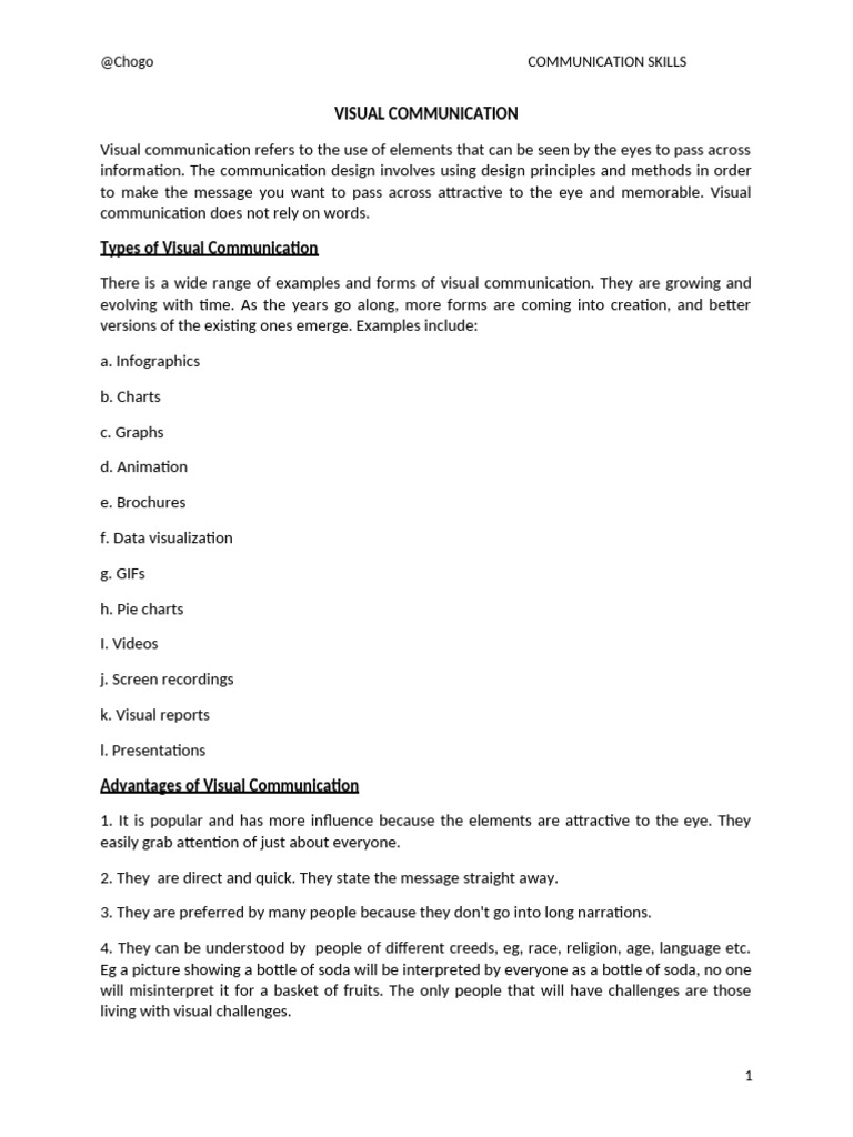 Communication Through Visual Means | PDF | Body Language | Communication