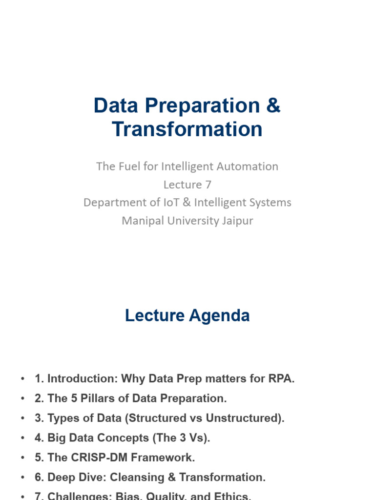 Lecture7 Data Preparation Transformation | PDF | Big Data | Artificial ...